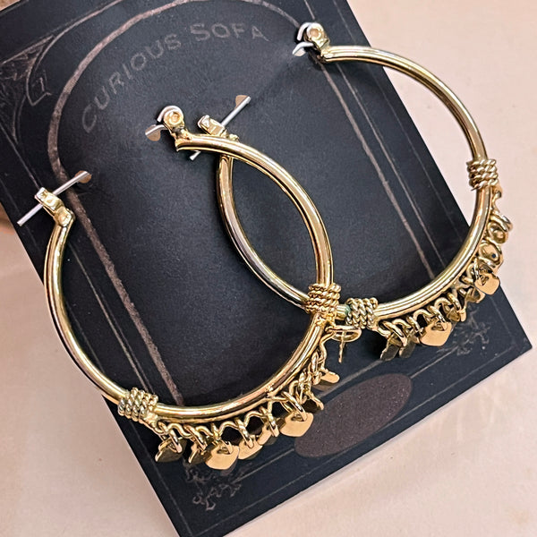 Gold Hoop & Tassel Earrings