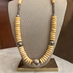 Silver & Wood Bead Necklace