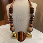 Wood Bead Pendant Necklace