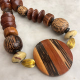 Wood Bead Pendant Necklace