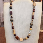 Long Wood Bead Necklace