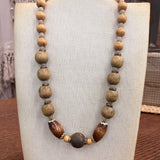 Polished Wood Bead Necklace