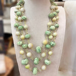 Vintage Green Bead Necklace