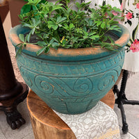 Turquoise Terra Cotta Pot