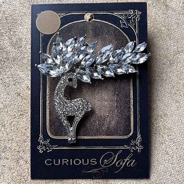 Reindeer Brooch, J (Silver)
