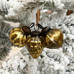 3 Gold Mercury Ornaments
