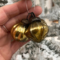 3 Gold Mercury Ornaments