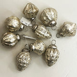 3 Mini Silver Mercury Ornaments