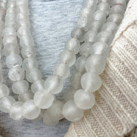 Clear / Gray Glass Beads